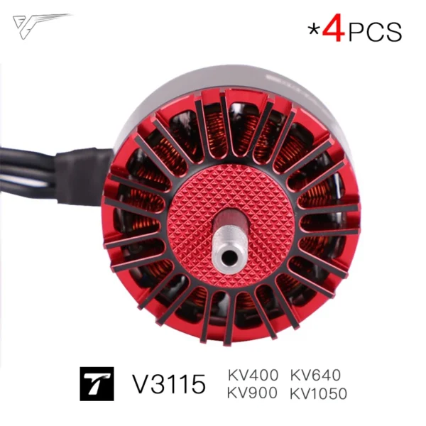 v3115 t motor fpv racing drone motor 3 12s kv400/640/900/1050 brushless aluminum alloy 12n14p configuration 8 11 inch x4/x8