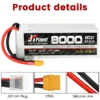 jhlipo 8000mah 14.8v 4s 25c rc lipo battery pack for rc helicopter airplane car boat multiple devices