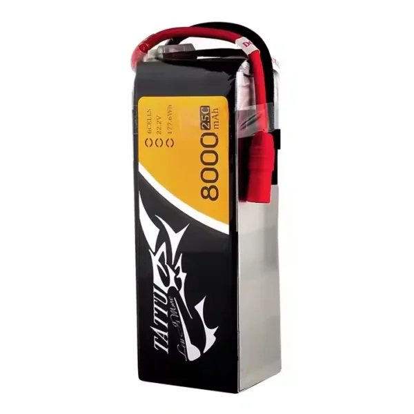 tattu 22.2v 25c 6s 8000mah lipo battery pack rechargeable uav battery for drone