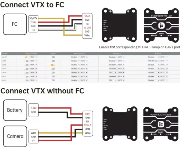 best selling iflight blitz 5.8g vtx 1600mw 1.6w high power video transmission 40channels long range fpv drone vtx