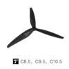1pairs 7.5x4.6 8.5x5 9.5x5 10.5x5 t hobby plastic propeller 3 blades black carbon reinforced nylon propeller for rc fpv drone