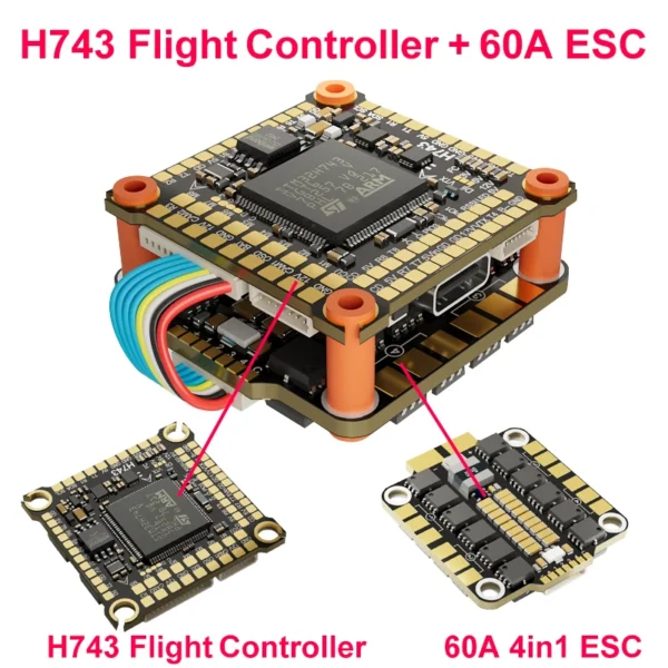 h743 flight control flying tower 3 8s bl 55a 60a 70a brushless esc 13 inch 15 inch betaflight/ardupilot dual icm42688 p metal
