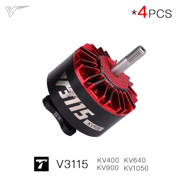 v3115 t motor fpv racing drone motor 3 12s kv400/640/900/1050 brushless aluminum alloy 12n14p configuration 8 11 inch x4/x8