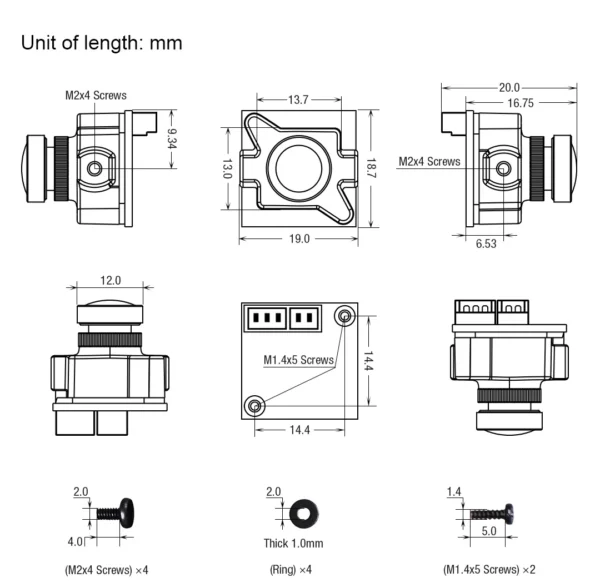 foxeer micro razer 1200tvl fpv camera switchable 1.8mm lens 4ms latency