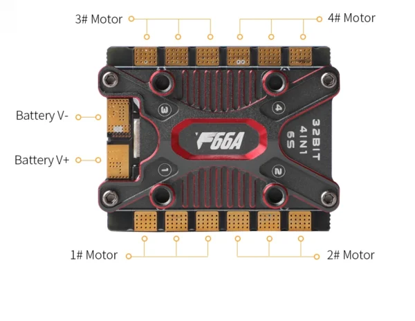 ligpower f66a mini 4in1 metal fpv esc with private mold delivers 66a continuous current for compact 3s to 6s drone builds