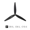 1pairs 7.5x4.6 8.5x5 9.5x5 10.5x5 t hobby plastic propeller 3 blades black carbon reinforced nylon propeller for rc fpv drone
