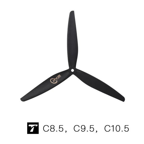 1pairs 7.5x4.6 8.5x5 9.5x5 10.5x5 t hobby plastic propeller 3 blades black carbon reinforced nylon propeller for rc fpv drone