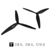 1pairs 7.5x4.6 8.5x5 9.5x5 10.5x5 t hobby plastic propeller 3 blades black carbon reinforced nylon propeller for rc fpv drone