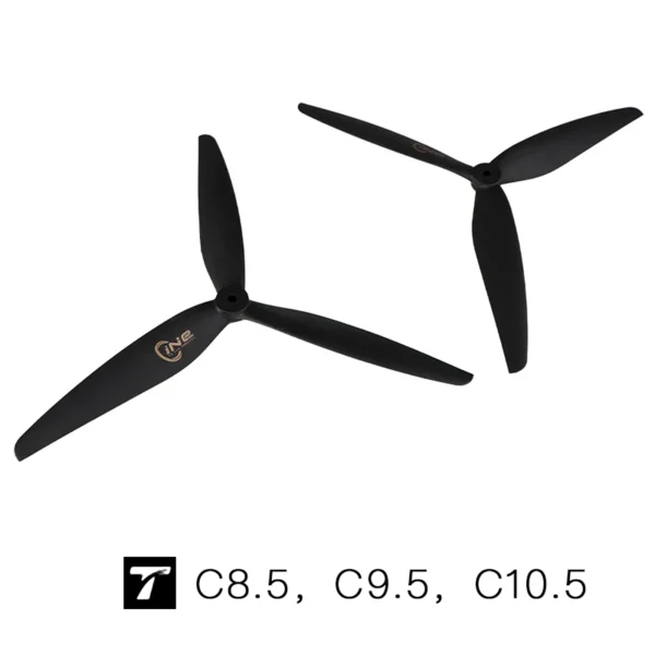 1pairs 7.5x4.6 8.5x5 9.5x5 10.5x5 t hobby plastic propeller 3 blades black carbon reinforced nylon propeller for rc fpv drone