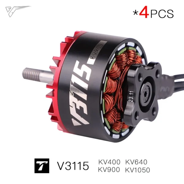 v3115 t motor fpv racing drone motor 3 12s kv400/640/900/1050 brushless aluminum alloy 12n14p configuration 8 11 inch x4/x8