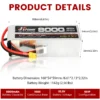 jhlipo 8000mah 14.8v 4s 25c rc lipo battery pack for rc helicopter airplane car boat multiple devices