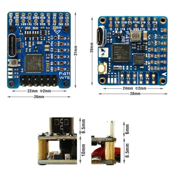 matek f411 wte flight control module with osd player fpv supports 2s 6s sensor bmi270 for fpv drone