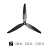 1pairs 7.5x4.6 8.5x5 9.5x5 10.5x5 t hobby plastic propeller 3 blades black carbon reinforced nylon propeller for rc fpv drone