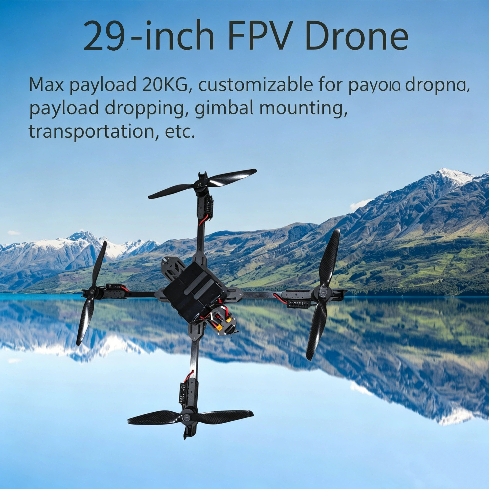 29-inch FPV Heavy-Payload Drone Kit: Model Aircraft for Cargo Transport Inspection and Long-Range Flight 22寸fpv穿越机大载重无人机套装drone航模运输巡检远航程工厂直销